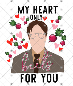 My heart only beets for you sublimation transfer