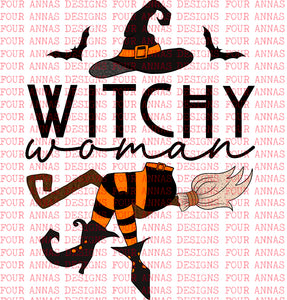 Sitting witchy woman