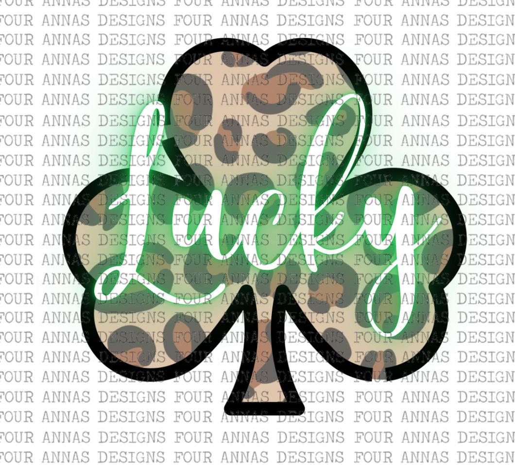 Lucky leopard print shamrock