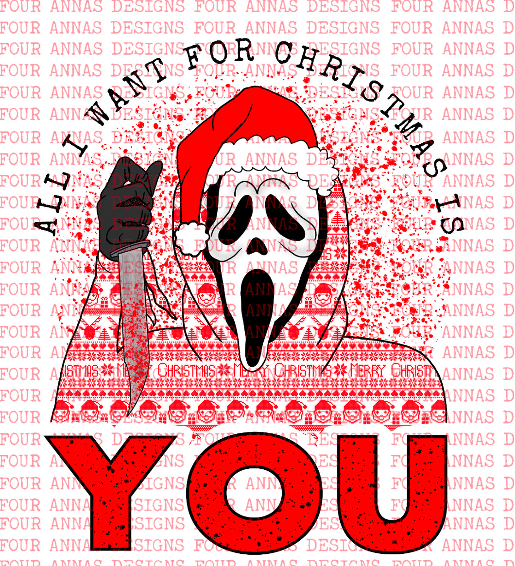 All I want Christmas sublimation transfer