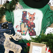 Load image into Gallery viewer, Reindeer Love Christmas mommy and me bleached Tees
