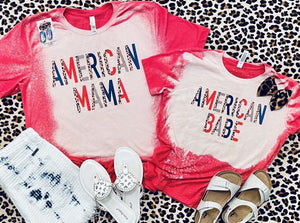 American mama & babe bleached Tees