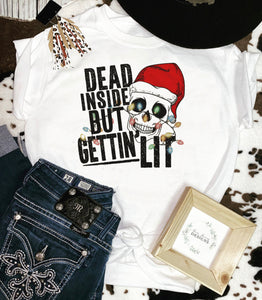 Dead inside but getting lit Christmas tee