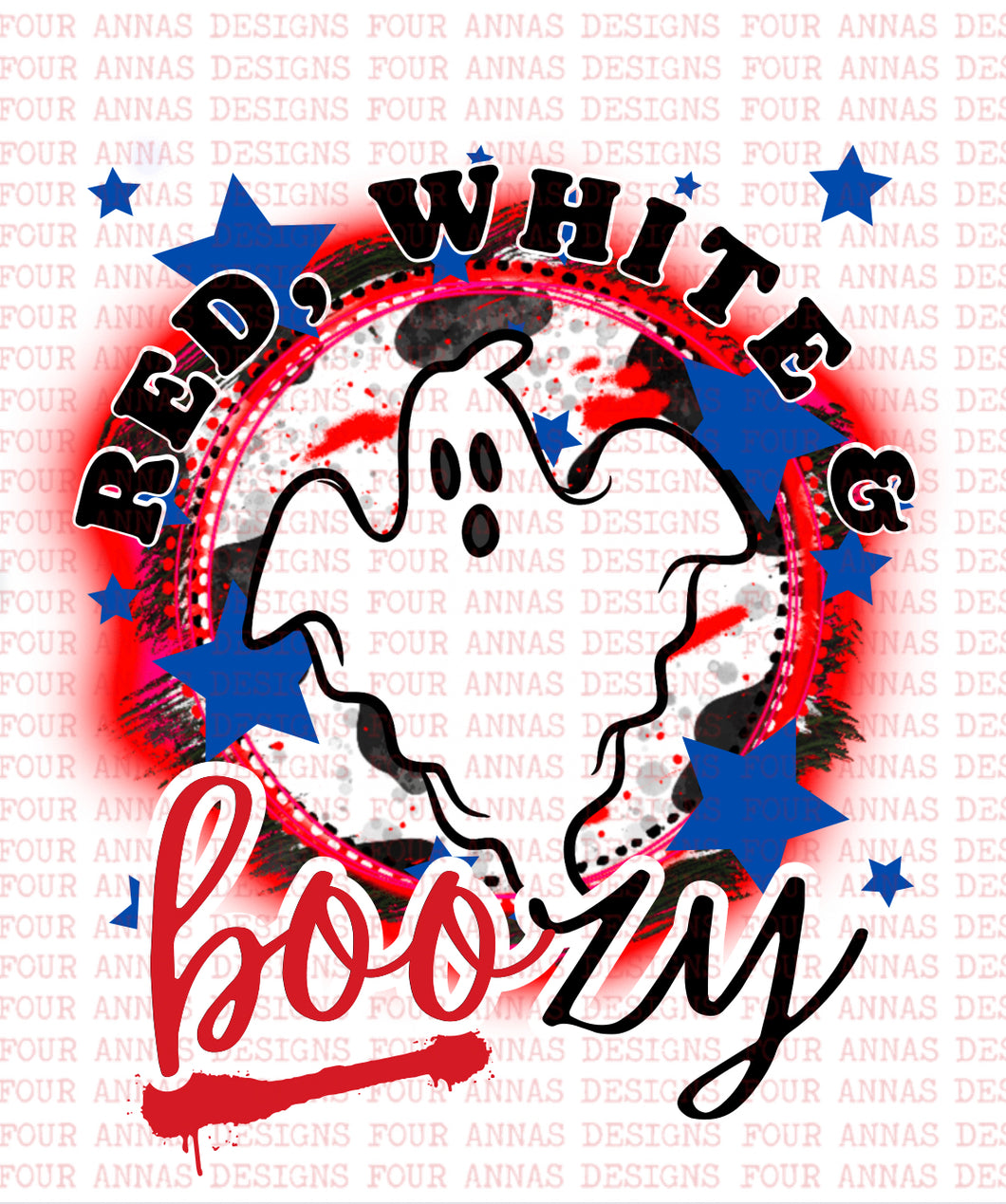 Red white & BOOzy ghost