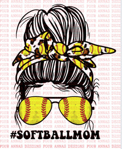 Softball mom messy bun