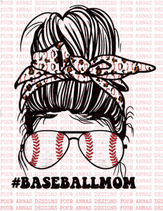 Baseball mom messy bun