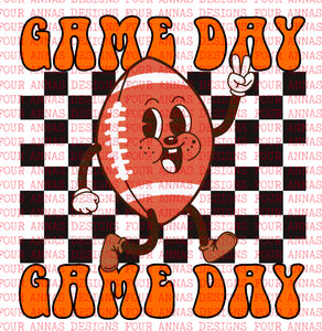 Retro orange football Game Day