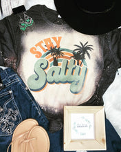 Load image into Gallery viewer, Retro stay salty bleached tee
