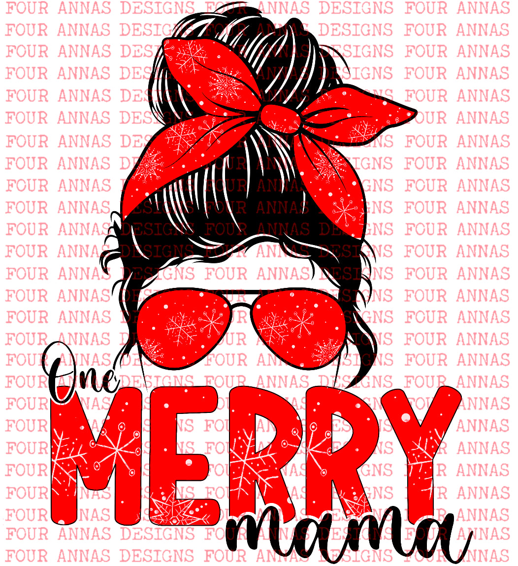 Merry Mama  Red snowflake
