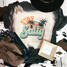 Load image into Gallery viewer, Retro stay salty bleached tee
